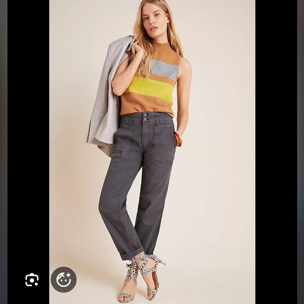 Anthropologie The Wanderer Green High Rise Cargo Pants 26